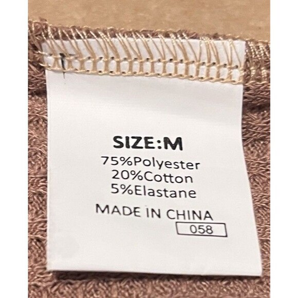 Dokotoo Waffel Knit Two Tone Henley Tunic Top Brown Tan Women's Size Medium NWT - Picture 14 of 15